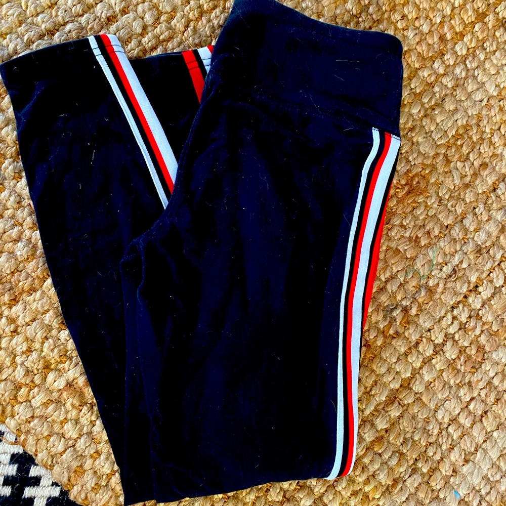 Massimo Black Legging With Striped Detailing